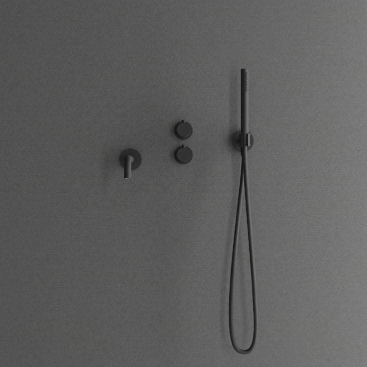 Scandtap Harmonized 4 badkarsblandare med duschset, matt svart