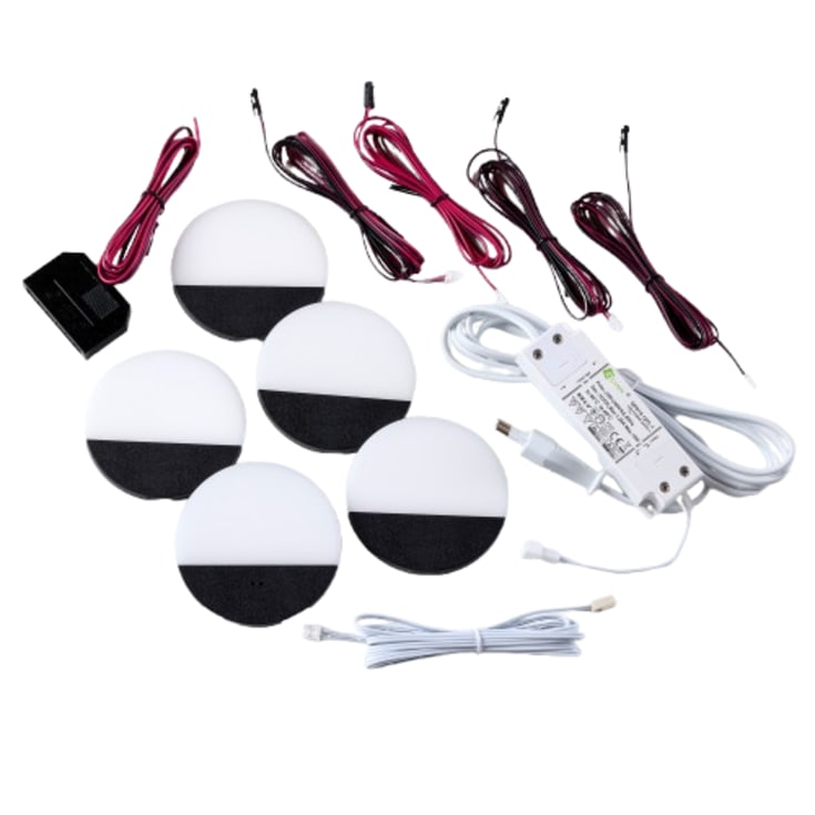 Loevschall Polaris runde møbelspotlights, 5-pakning