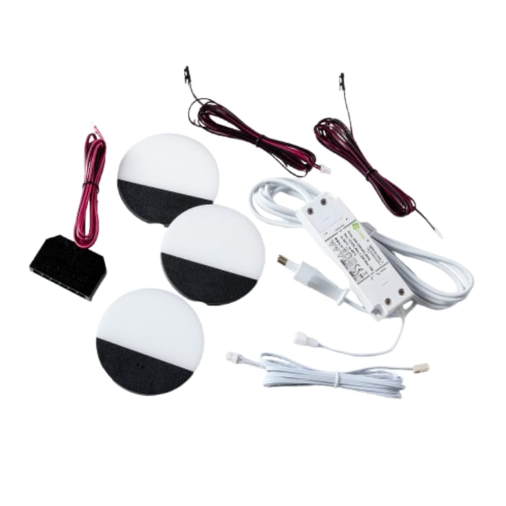 Loevschall Polaris runde møbelspotlights, 3-pakning