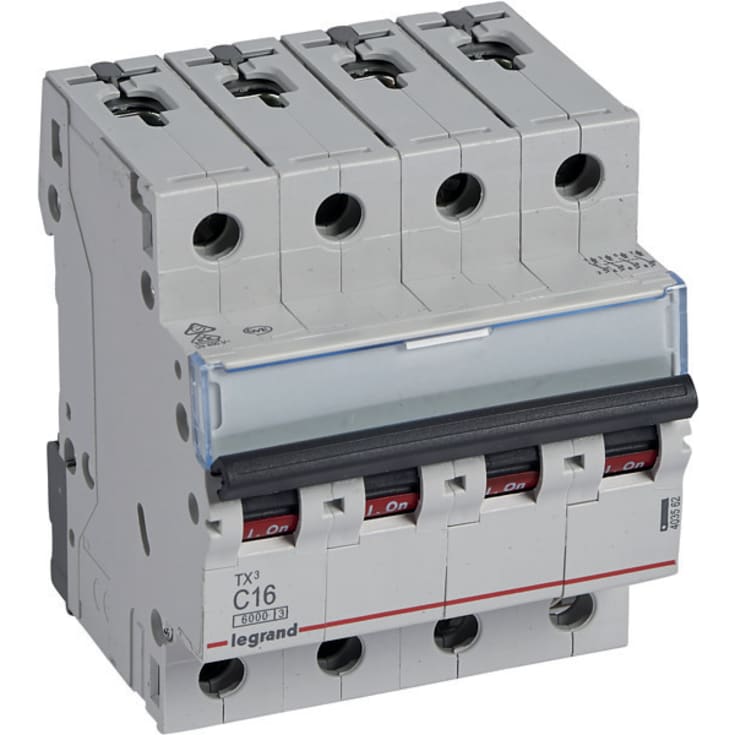 Automatsikring TX3 C 16A 4P, 4M, 6/6kA