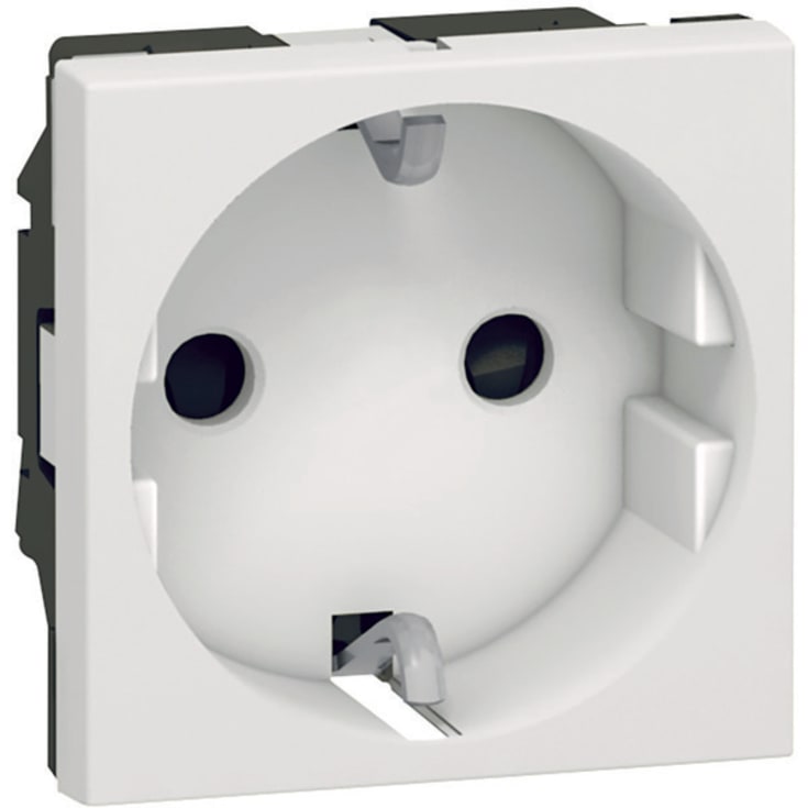 Mosaikkuttak Schuko med jord, 16A, 2M, auto, hvit