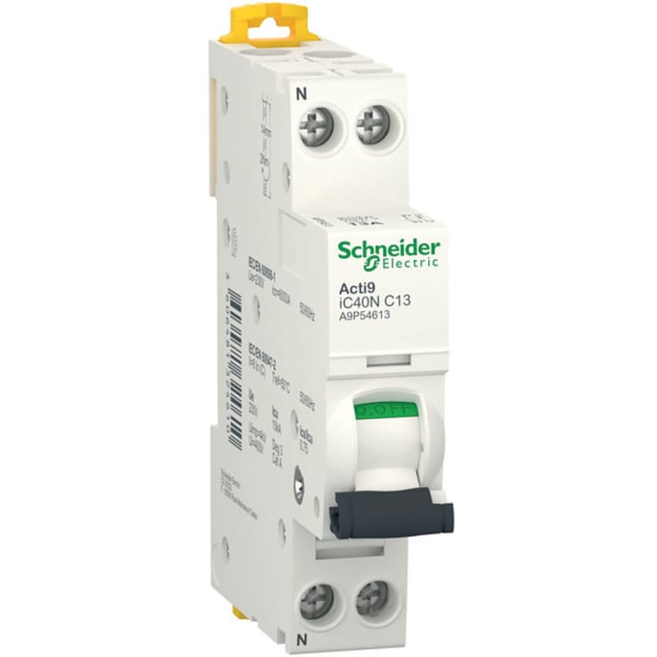 Schneider Acti9 automatsikring C 1P+N 13A, hvid