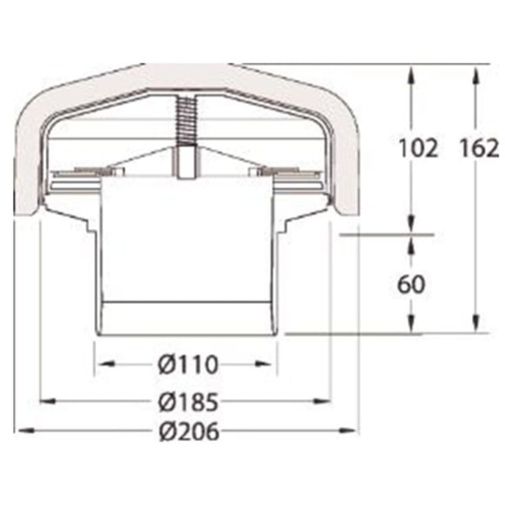 Purus vakuumventil, Ø110 mm, hvid