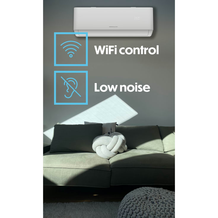 Varmepumpe/Aircondition Mat Pro 12 med WiFi 4,9kW, indedel, hvid