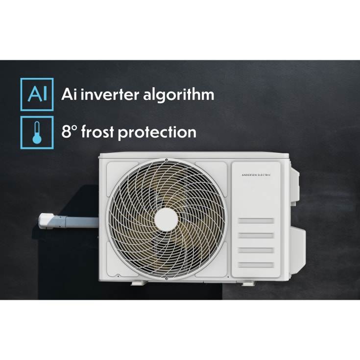 Varmepumpe/Aircondition Mat Pro 12 med WiFi 4,9kW, udedel, hvid