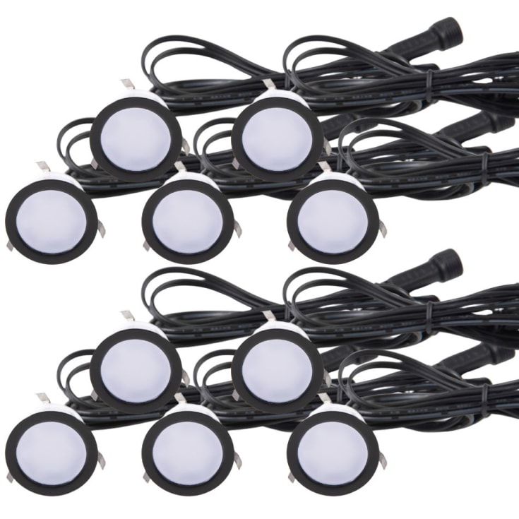 Light By Juhl Cosmos nedgravningsspot, sort, 10-pak