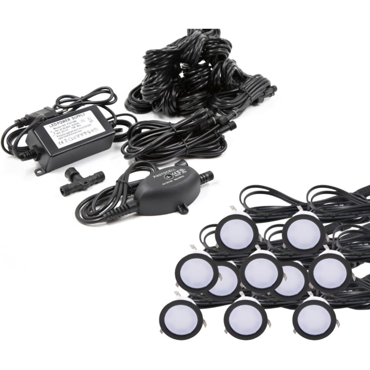 Light By Juhl Cosmos nedgravningsspot, sort, 10-pak