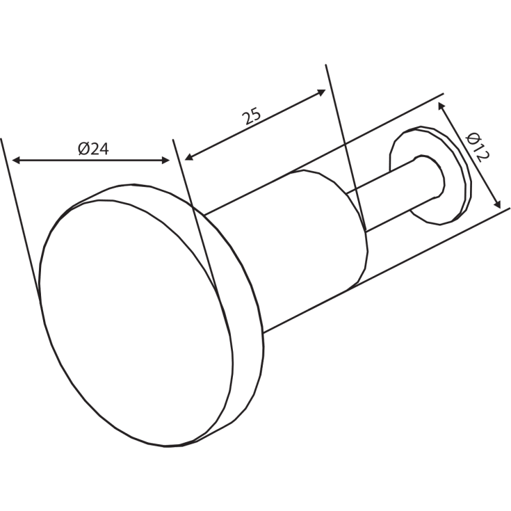 Damixa Zen greb, Ø24 mm, mat sort