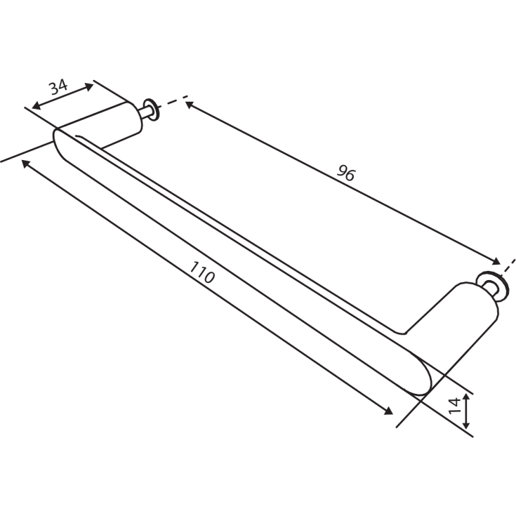 Damixa Zen greb, cc 96 mm, mat sort