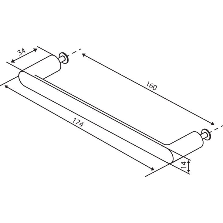 Damixa Zen greb, cc 160 mm, stål