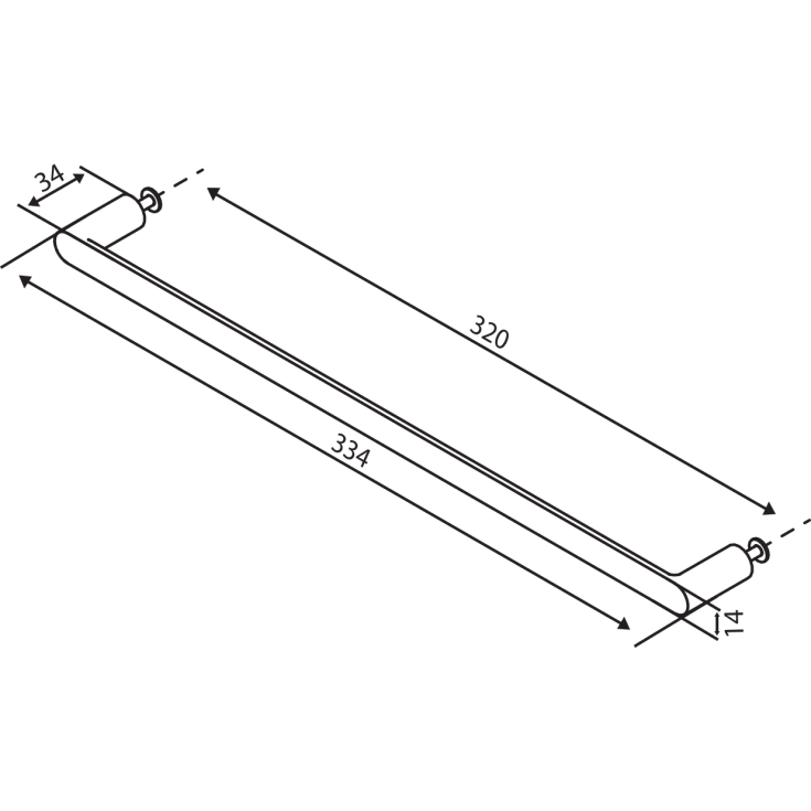 Damixa Zen greb, cc 320 mm, mat sort
