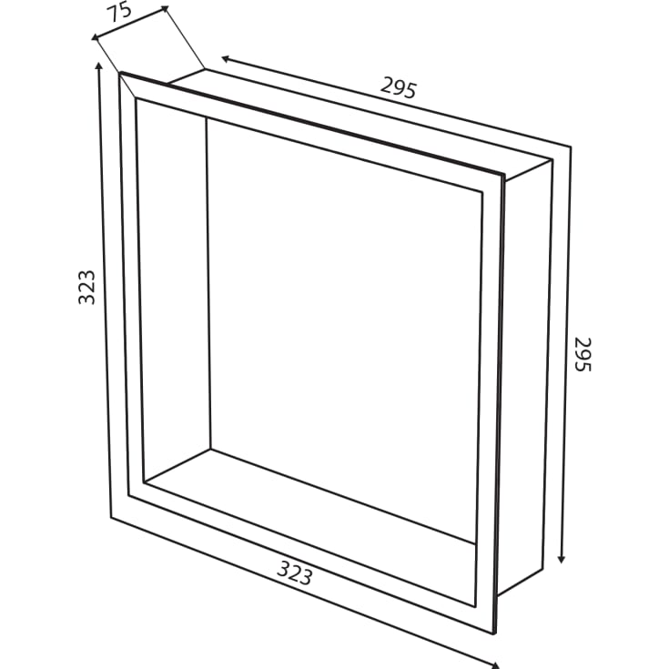 Damixa Zen brusehylde, 29,5x29,5 cm, børstet kobber