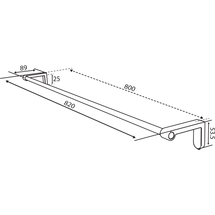 Damixa Zen håndklædestang, 80 cm, børstet kobber