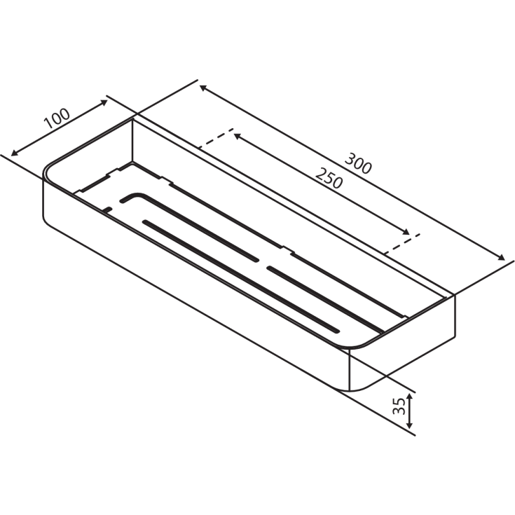 Damixa Zen brusehylde, børstet sort krom