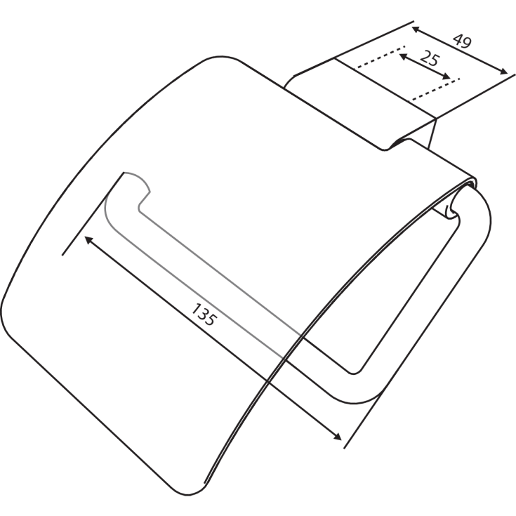 Damixa Zen toiletrulleholder, mat sort