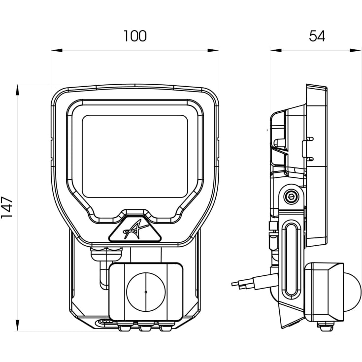 Ansell Lighting Calinor projektør med sensor, 10W, 3000K