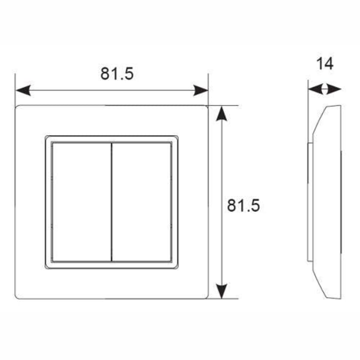 Casambi batteriløs kronebryter Hvit 81,5x81,5x14