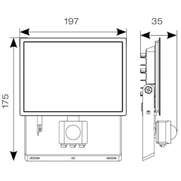 Ansell Lighting Eden projektør med sensor, 50W, 3000K
