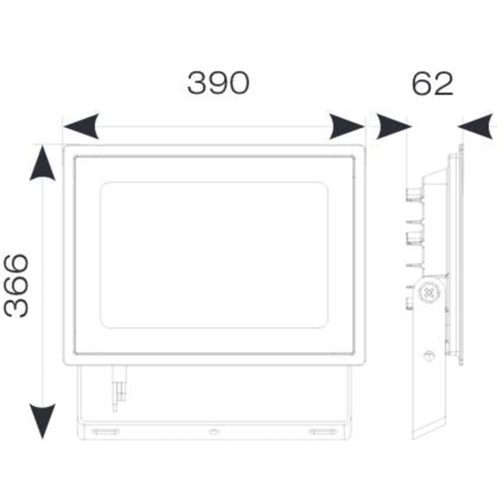 Flomlys Eden LED 200W 840 22000lm 110° IP65 svart