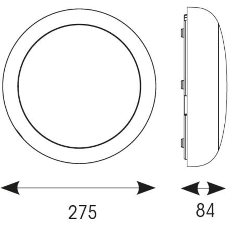 Væg-/Loft Plafond Disco Evo 1 IP65 4-5-7W 3K-4K-6,5K M3 Hvid