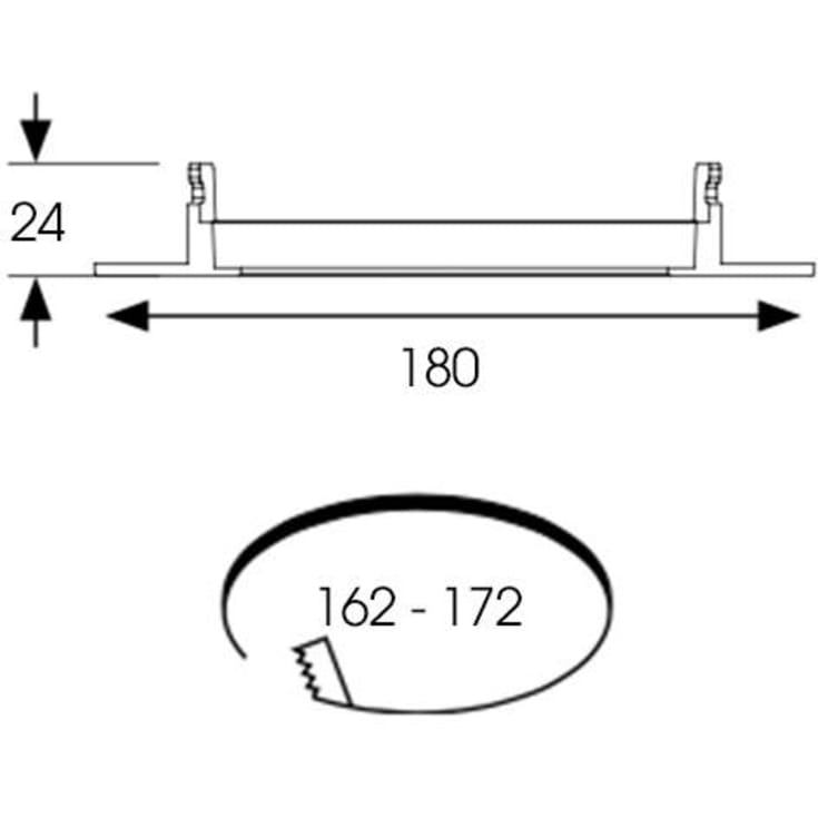 FRESKA SLIM DÆMPBAR DL 12W/830-840-860 Ø162-172 D180 H24 105LM/W