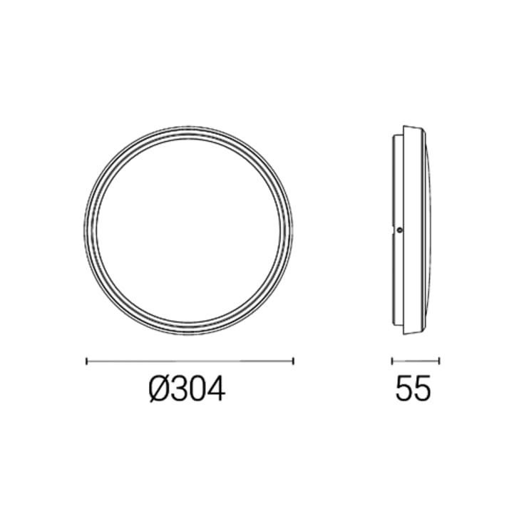Vägg/tak 18W IP54 krom 3K/4K Ø304 x 55mm 1847 lumen HF-sensor
