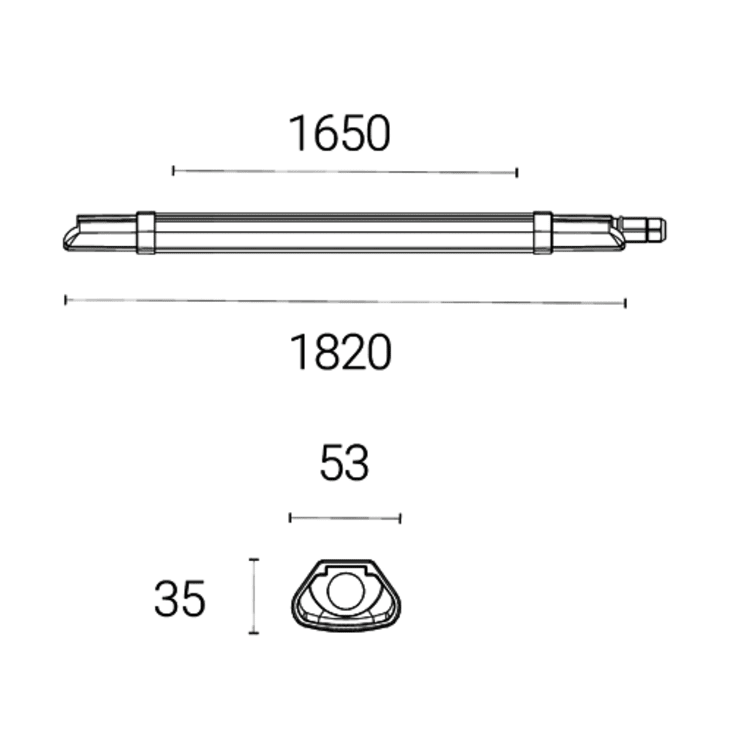 4lite Advantage lysrörsarmatur, 25 W, 150 cm