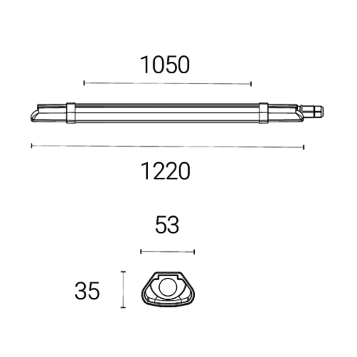 4lite Advantage Twin lysrörsarmatur, 40 W, 120 cm