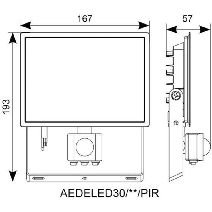 Ansell Lighting Eden projektør med sensor, 30W, 4000K