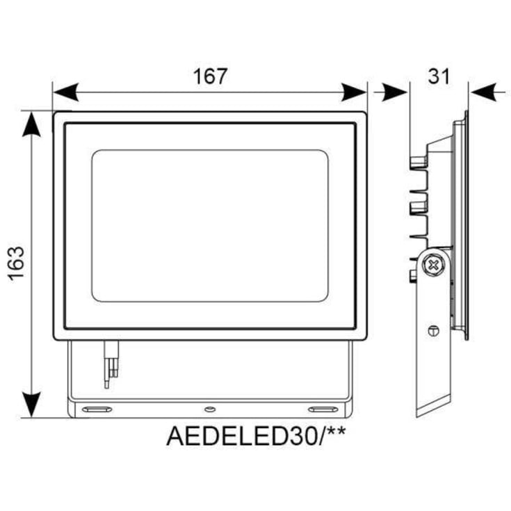 Ansell Lighting Eden projektør, 30W, 3000K