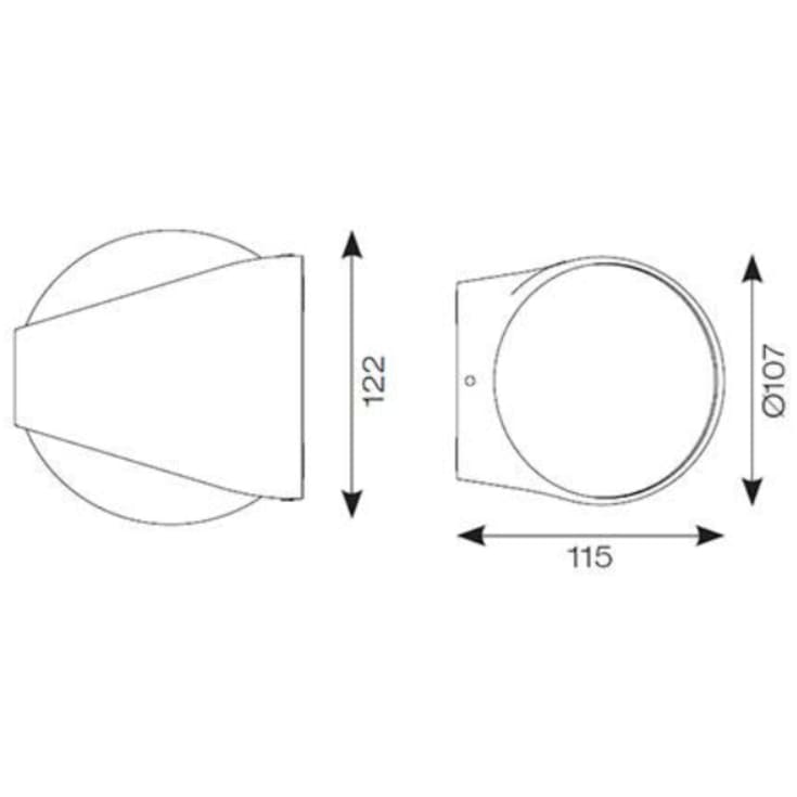 Ansell Lighting Misano Round udendørs væglampe, 3000K, sort
