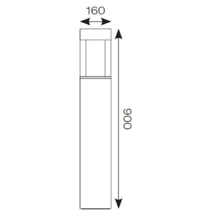 Aries Bollard 900mm Warm White Graphite