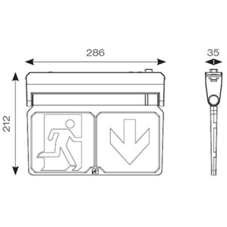ADLER Exit Sign 25m 3t hvid inkl. Roterbar piktogram