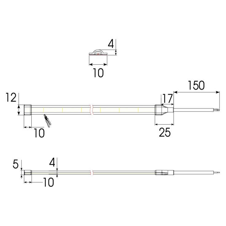 Ansell Lighting C-Cell LED strip utomhus, färgat ljus, 10 meter