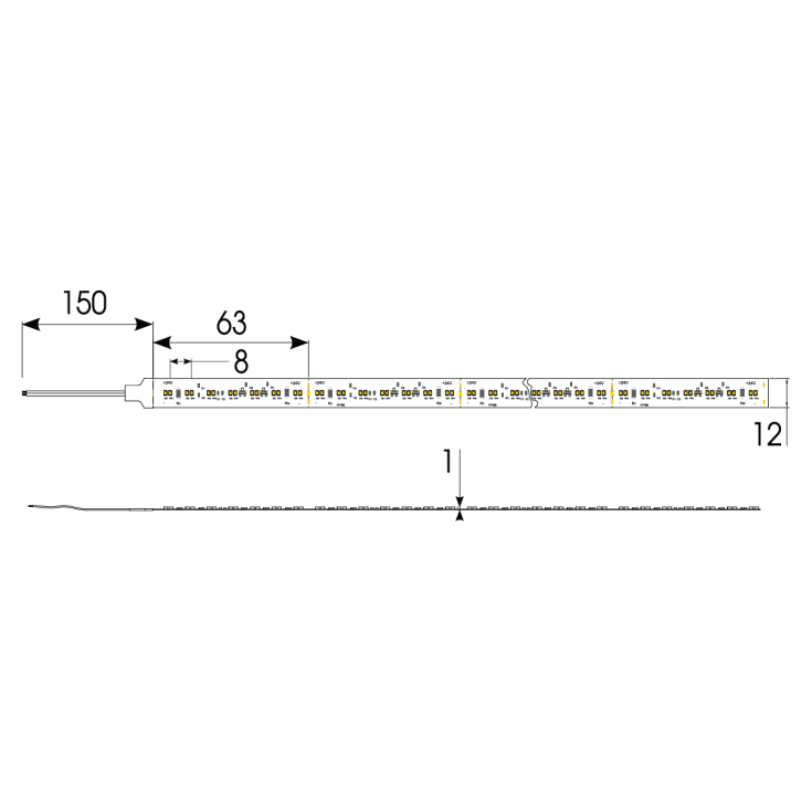 Ansell Lighting D-Cell LED strip utomhus, dim to warm, 5 meter