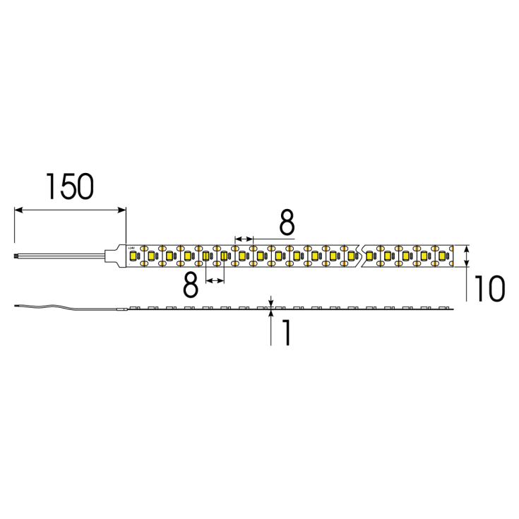 Ansell Lighting K-Cell LED strip utendørs, 3000K, 50 meter