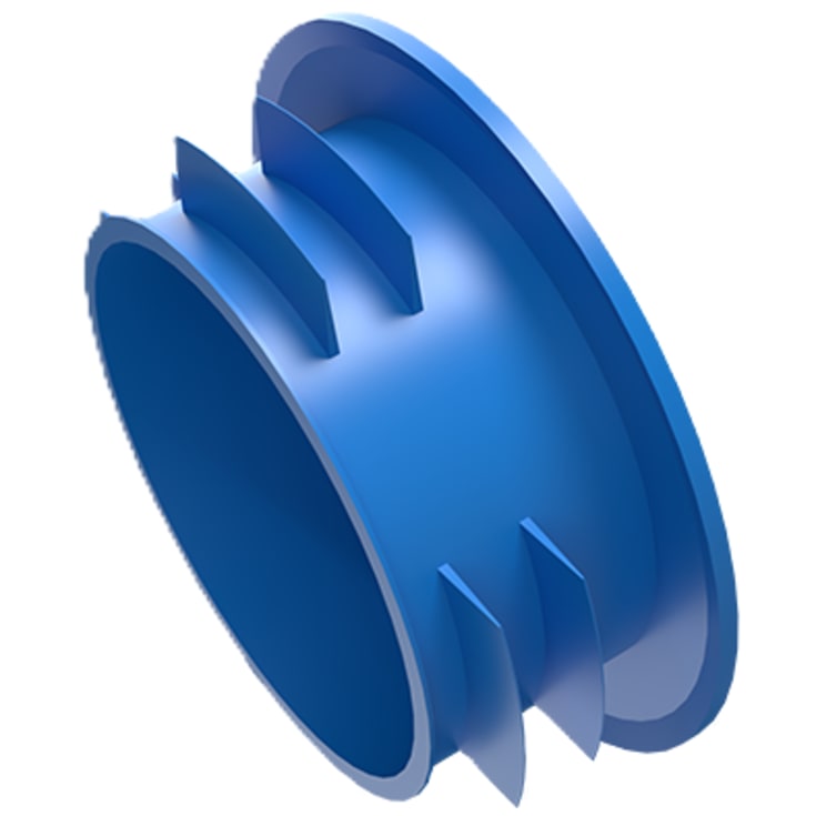 Evopipes 200 mm prop til PE-rør, blå