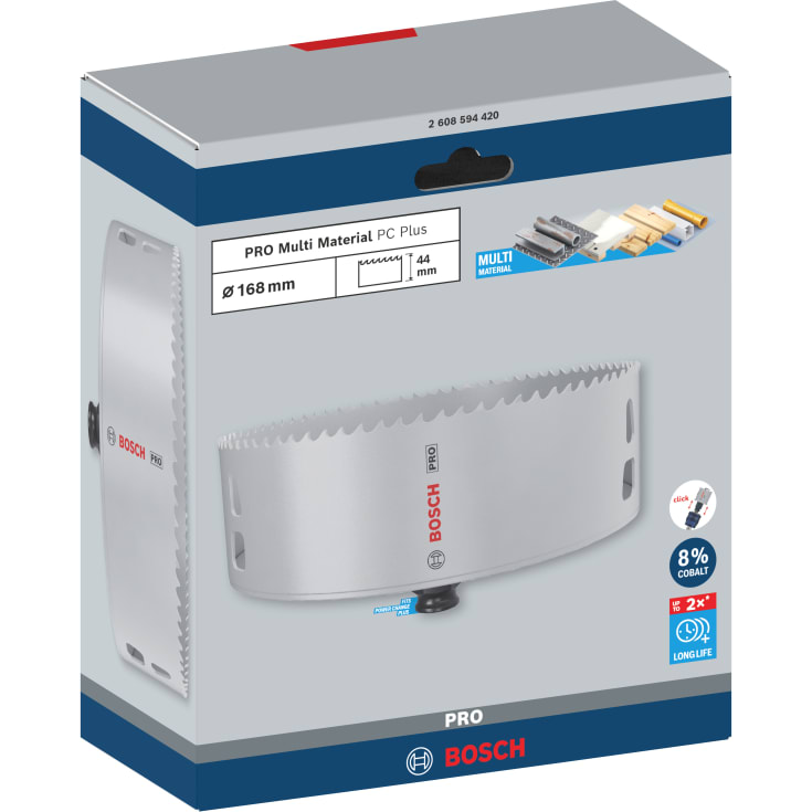 Bosch hulsav PRO Multi Material Power Change Plus, 168 mm