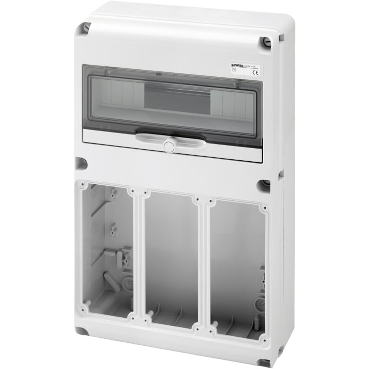 Gruppetavle Q-DIN 14M, 3 flanger til stikudtag SBF IP65