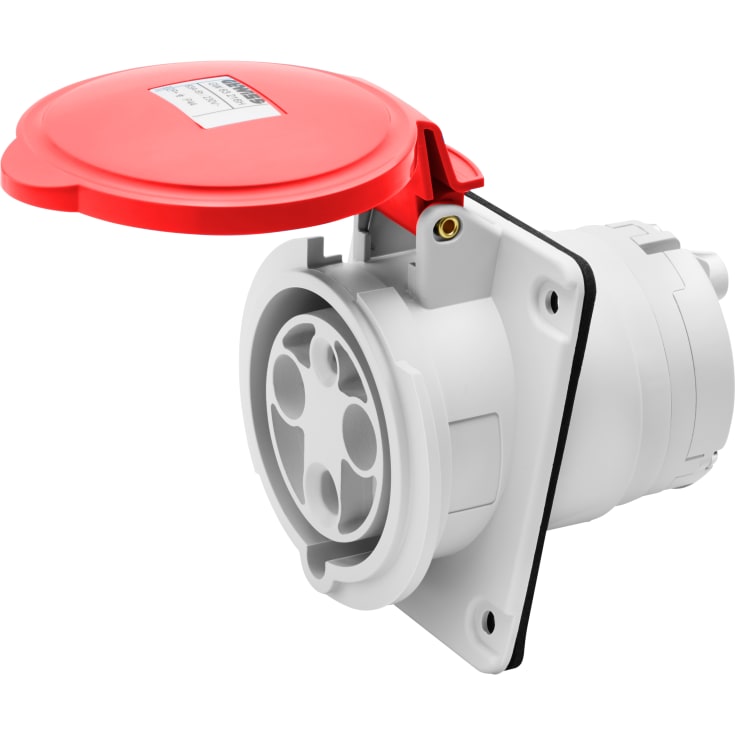 CEE Indbygnings udtag 10° HP 5P 63A 400V 6H rød IP44