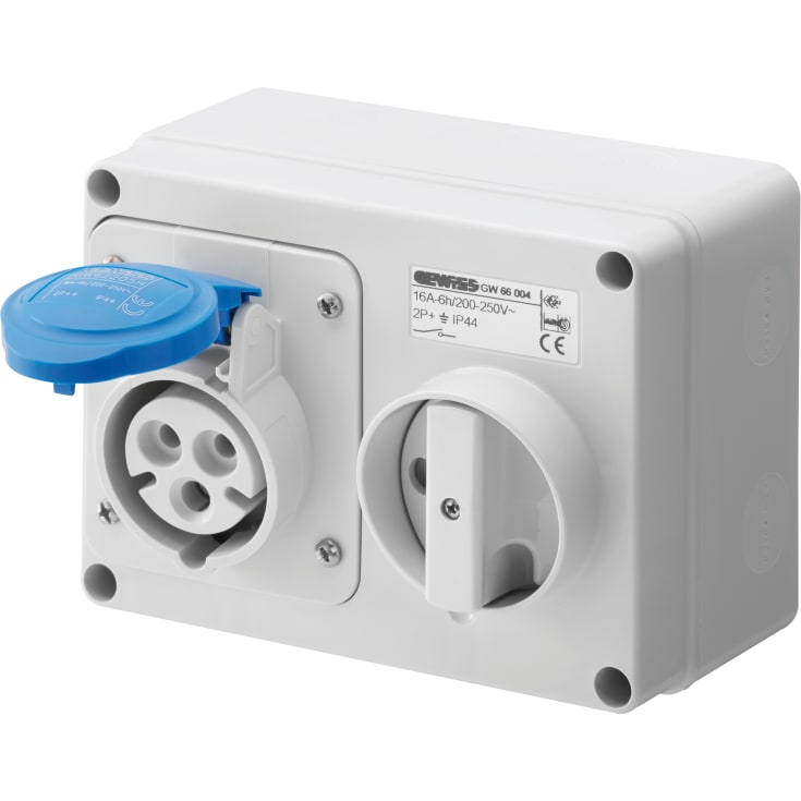 CEE Stikkontakt 3P 230V 6H blå IP44