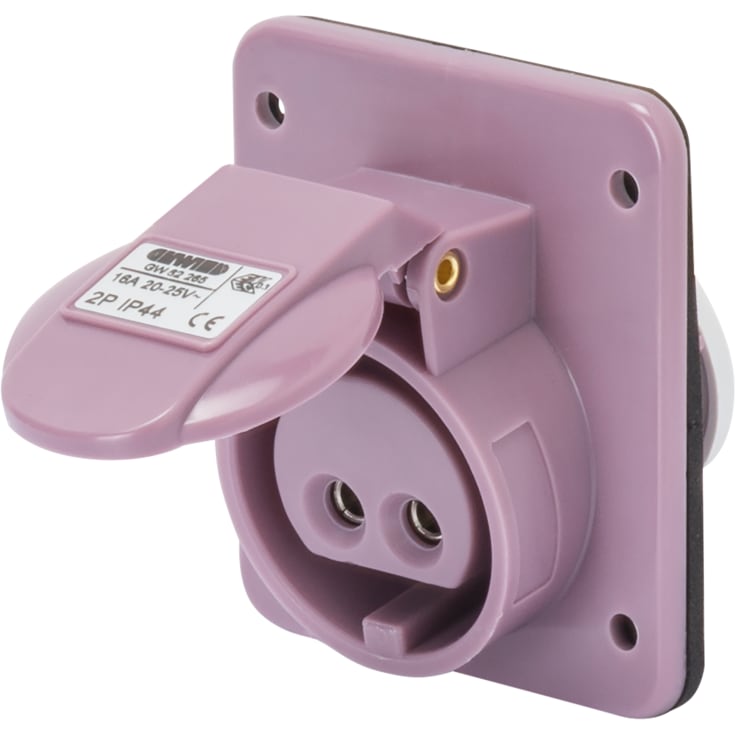 CEE infällt uttag 10° 3P 16A 24V lila IP44