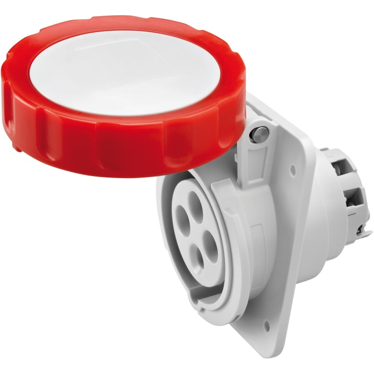 CEE Indbygnings udtag 10° HP 4P 16A 400V 6h rød IP67