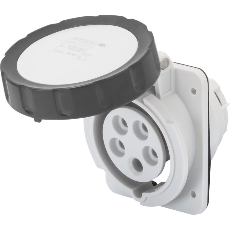 15 stk CEE innfelt stikkontakt 10° HP 5P 16A 500V 7H svart IP67