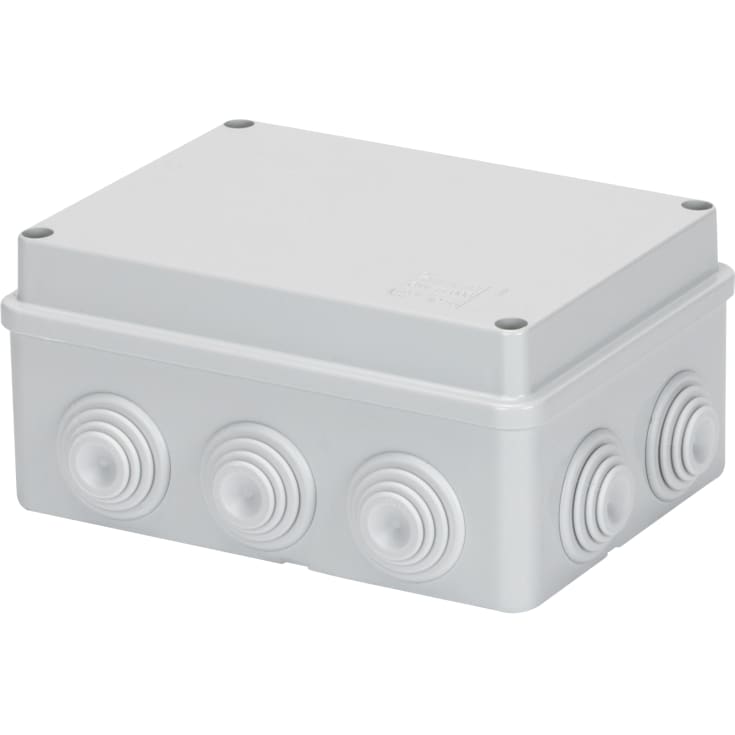 Forgreningsdåse med nipler, 150x110x70, IP55 grå