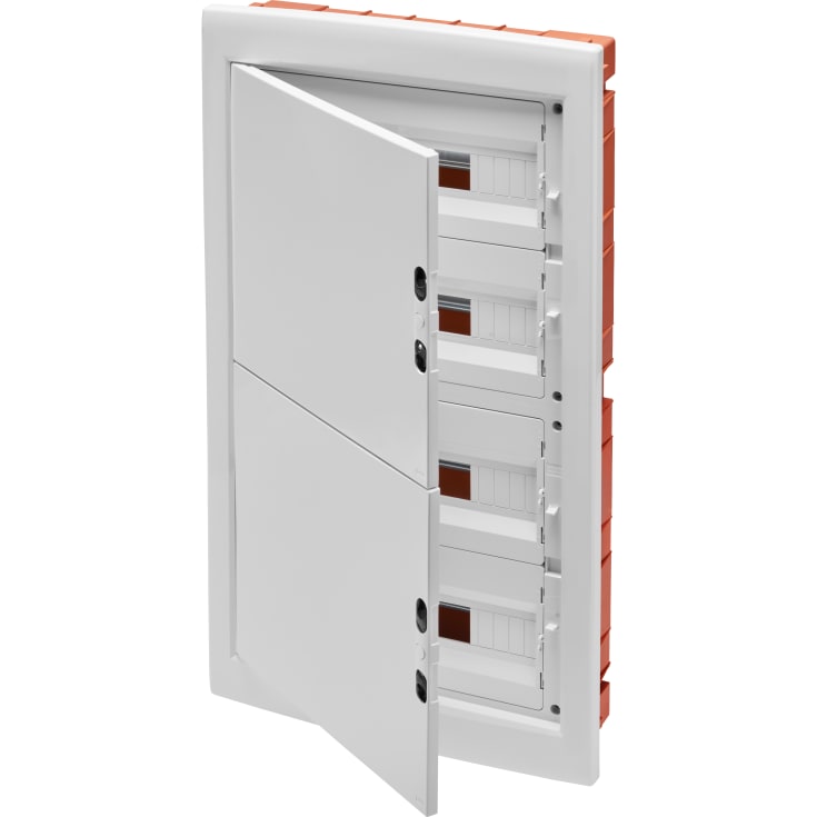 Gruppetavle, planforsænket, hvid låge, 72M (18x4), IP40