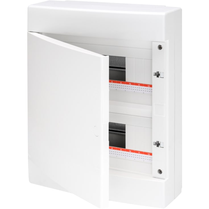 Gruppkort 2x18 modul vit med vit dörr, IP40