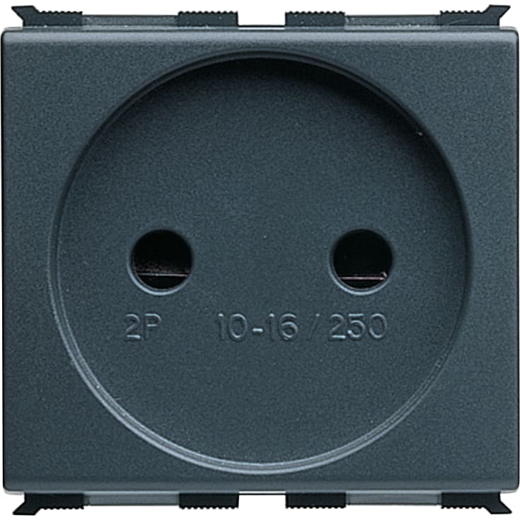 12 stk Stikkontakt u/jord 2P 16A sort