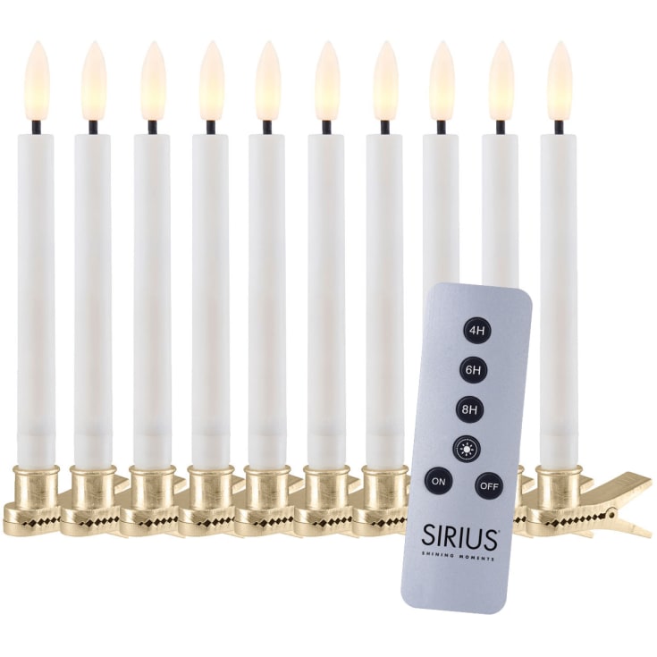 8 stk Sirius Sille LED juletræslys, hvid, 10-pak