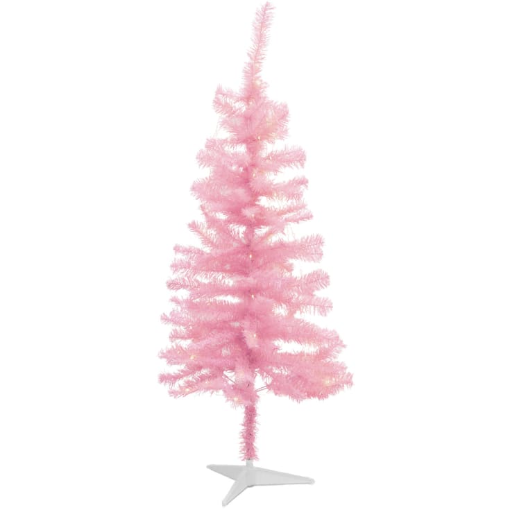 Sirius Happy plastgran med belysning, rosa, 120 cm